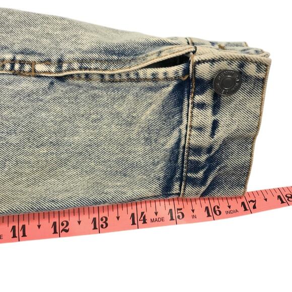 ASHLEY VINTAGE CHARM Trucker Painted Denim Jacket Sz M Acid Wash Cowgirl Biker - Picture 13 of 13